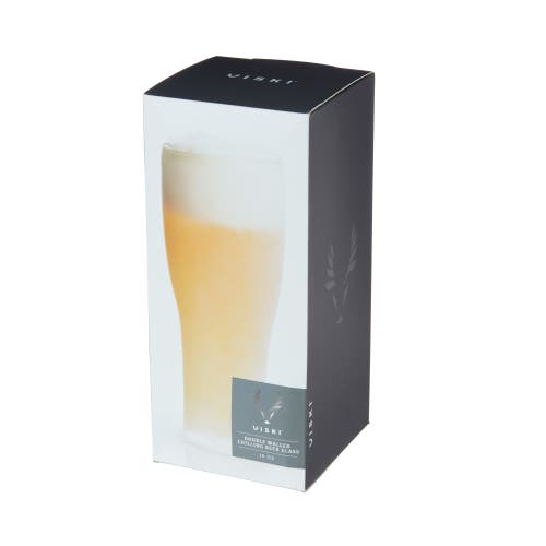 Viski Glacier Double Walled Chilling Beer Glass In Clear