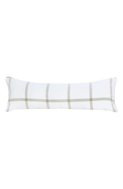 Copenhagen Windowpane Check Cotton Lumbar Accent Pillow
