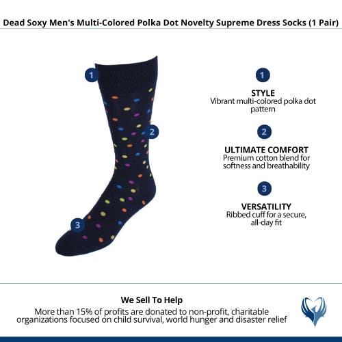 Dead Soxy Multi-colored Polka Dot Novelty Supreme Dress Socks