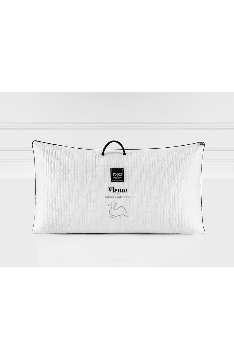 Togas Viento camel wool silk pillow, Alternate, color, White