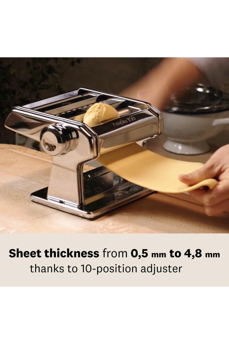 Atlas Ampia 150 Pasta Machine, Made In Italy, Silver, Alternate, color, Silver