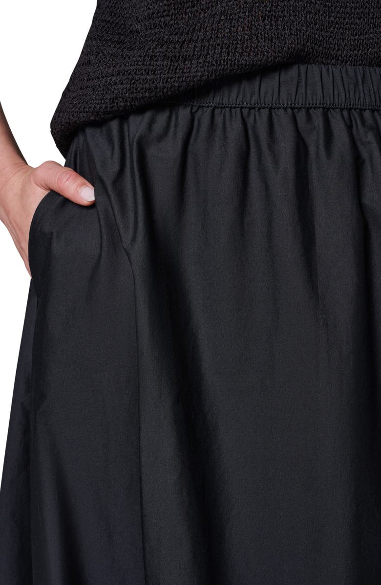 Donna Karan New York Stretch Poplin Bubble Skirt, Alternate, color, Black
