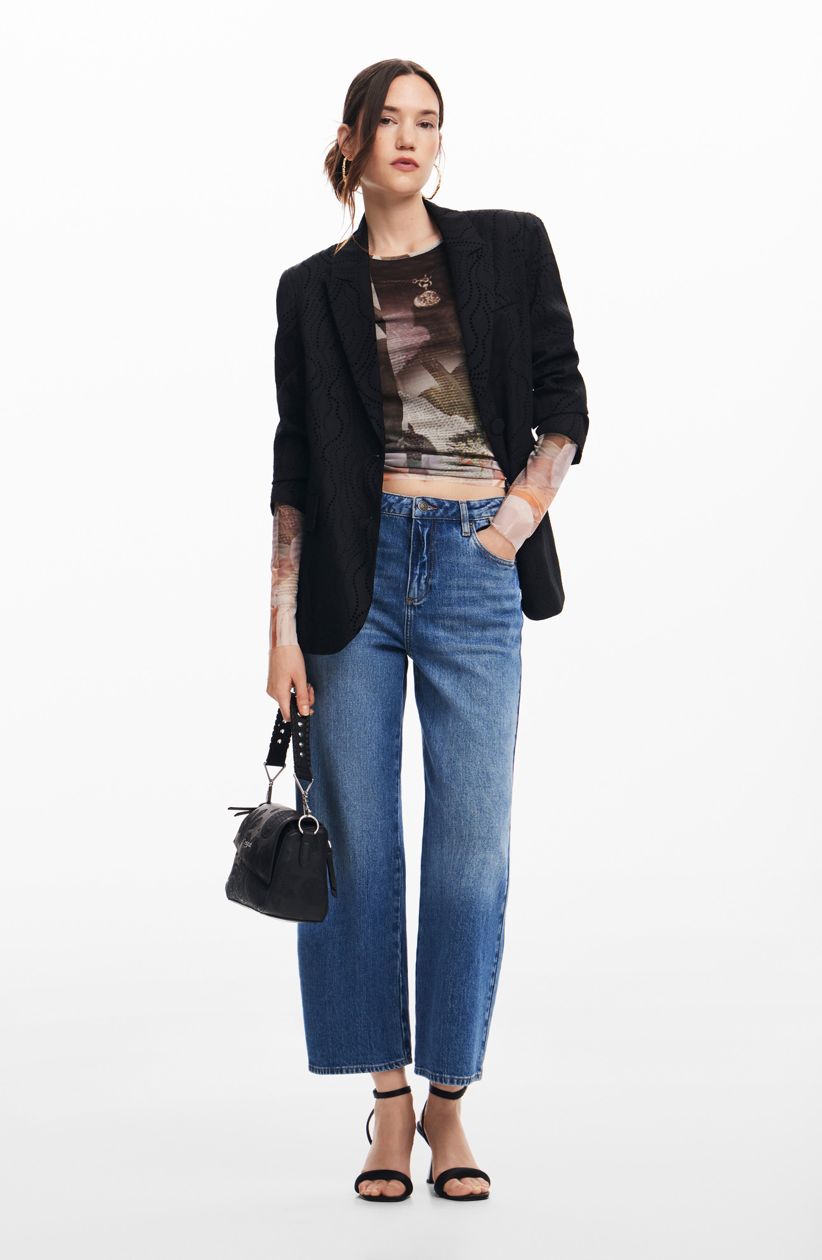 Carson Print Mesh Long Sleeve Top - image 2