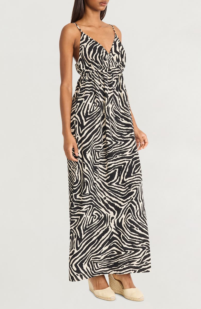 The Good Journey Animal Print Maxi Dress, Alternate, color, Cream/ Black