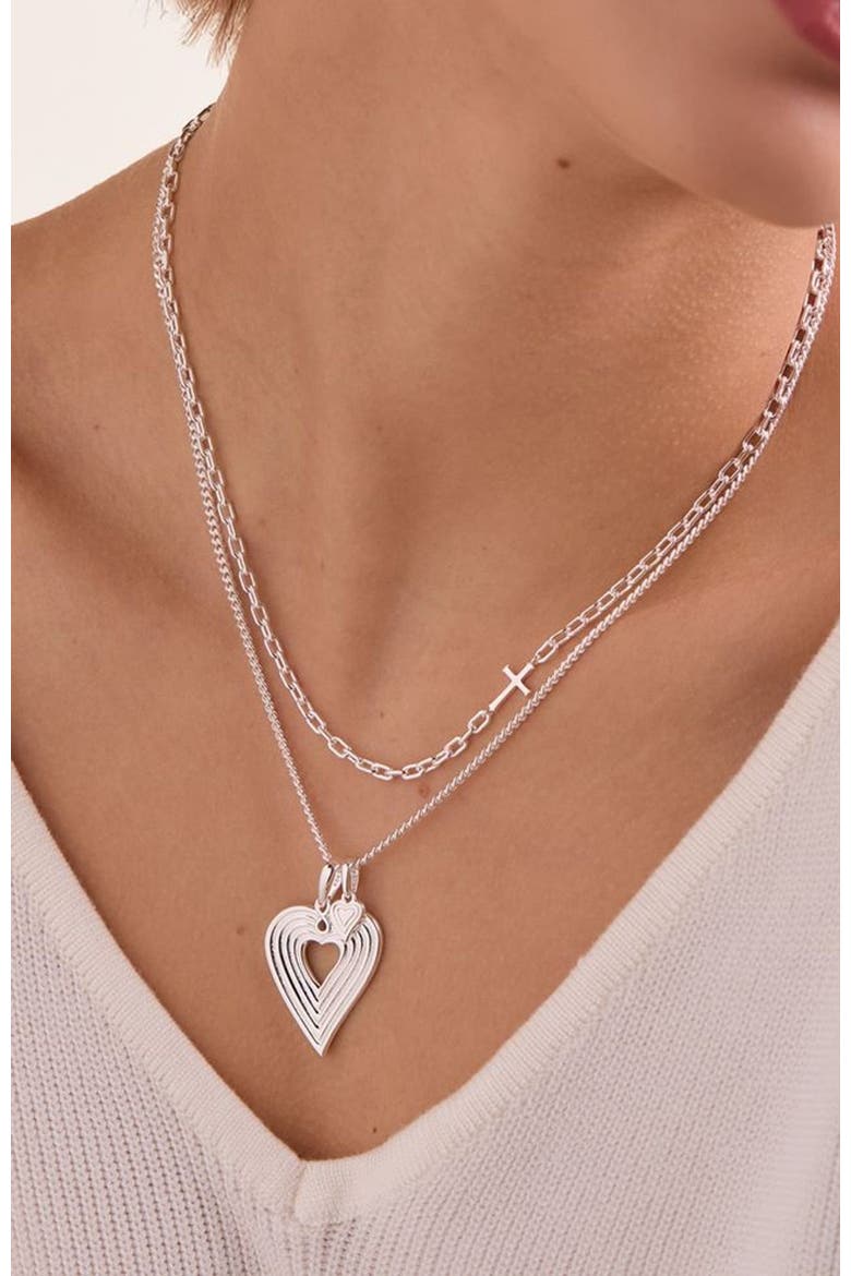 Emanate Love Heart Pendant Necklace, Alternate, color, Sterling Silver