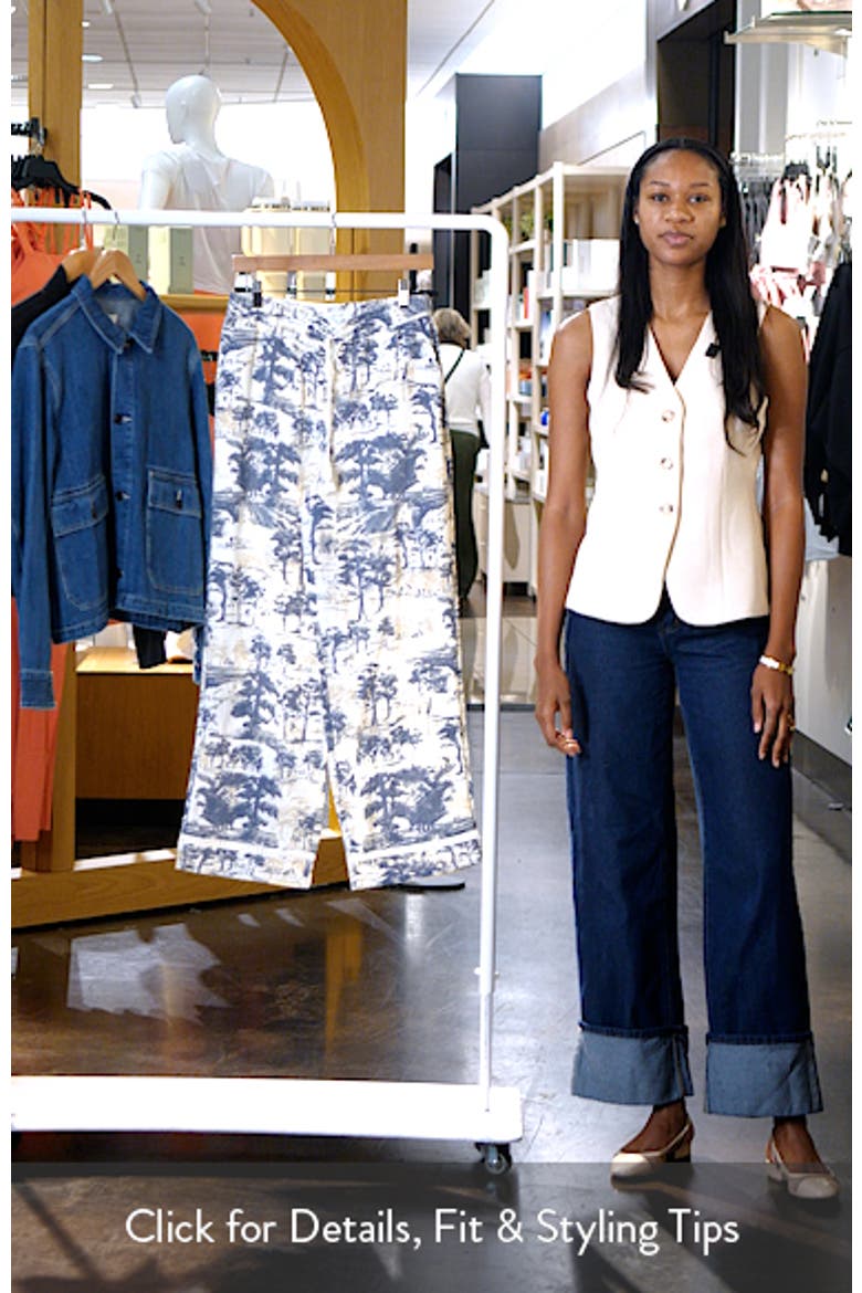 Tree Print Wide Leg Drawstring Pants video