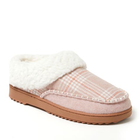 Nyla Felted Plaid Moccasin Toe Clog Slipper (Women)