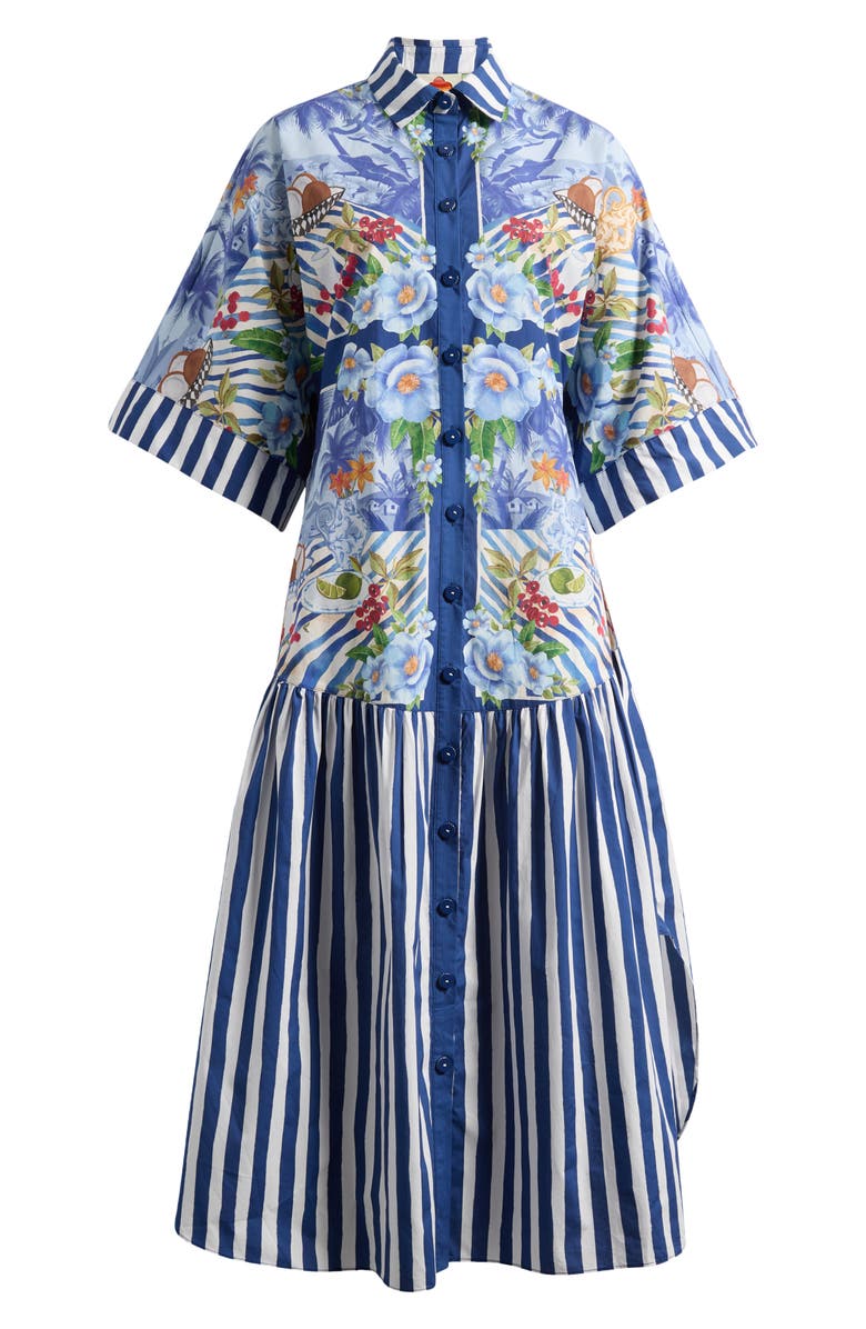 FARM Rio Fresh Table Scarf Cotton Shirtdress Dress, Alternate, color, 