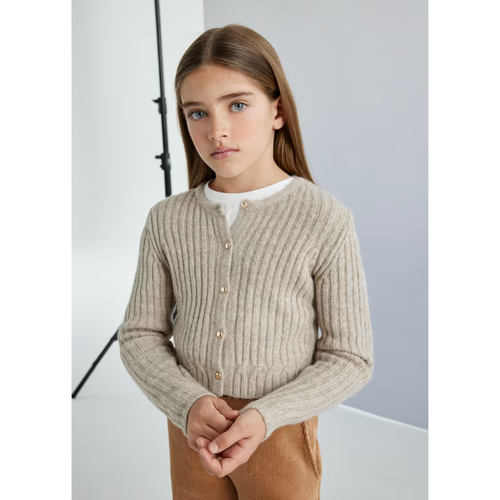 Mayoral Knit Cardigan In Neutral