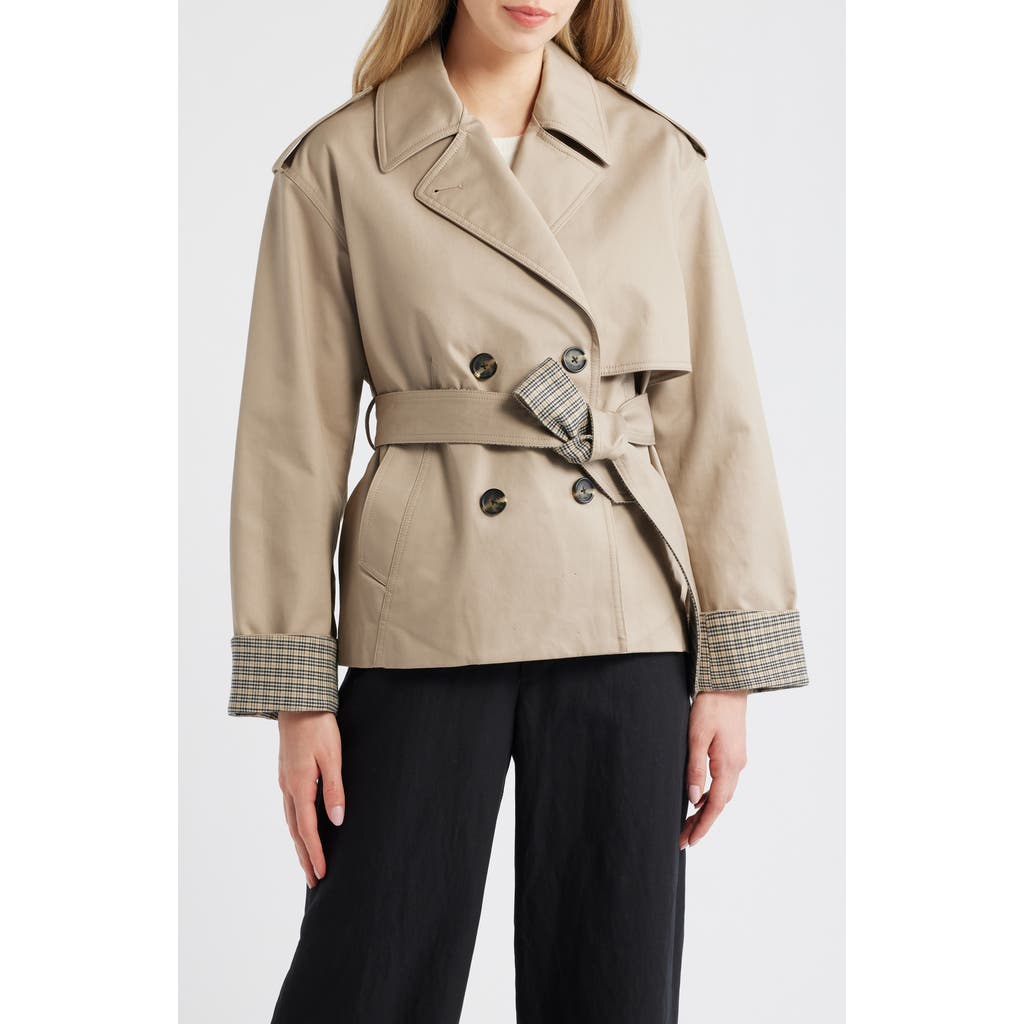 rag & bone Bonnie Crop Trench Coat in Khaki at Nordstrom, Size X-Large