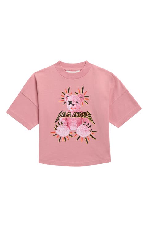 Kids' Punk Bear Graphic Oversized T-Shirt