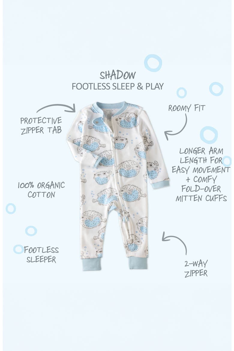 Shadow Footless Sleep & Play Organic Cotton Romper, Alternate, color, BLOWIN' BUBBLES