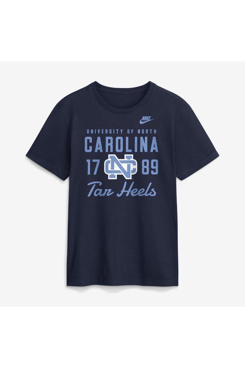 Men's Nike  Navy North Carolina Tar Heels Legacy Stacked Established T-Shirt, Main, color, Navy