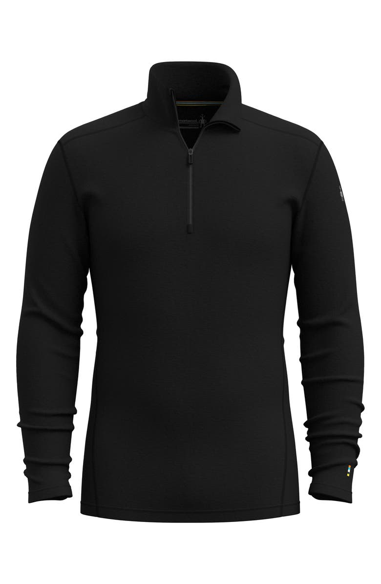 Smartwool Classic Thermal Merino Base Layer Quarter Zip Pullover, Alternate, color, Black