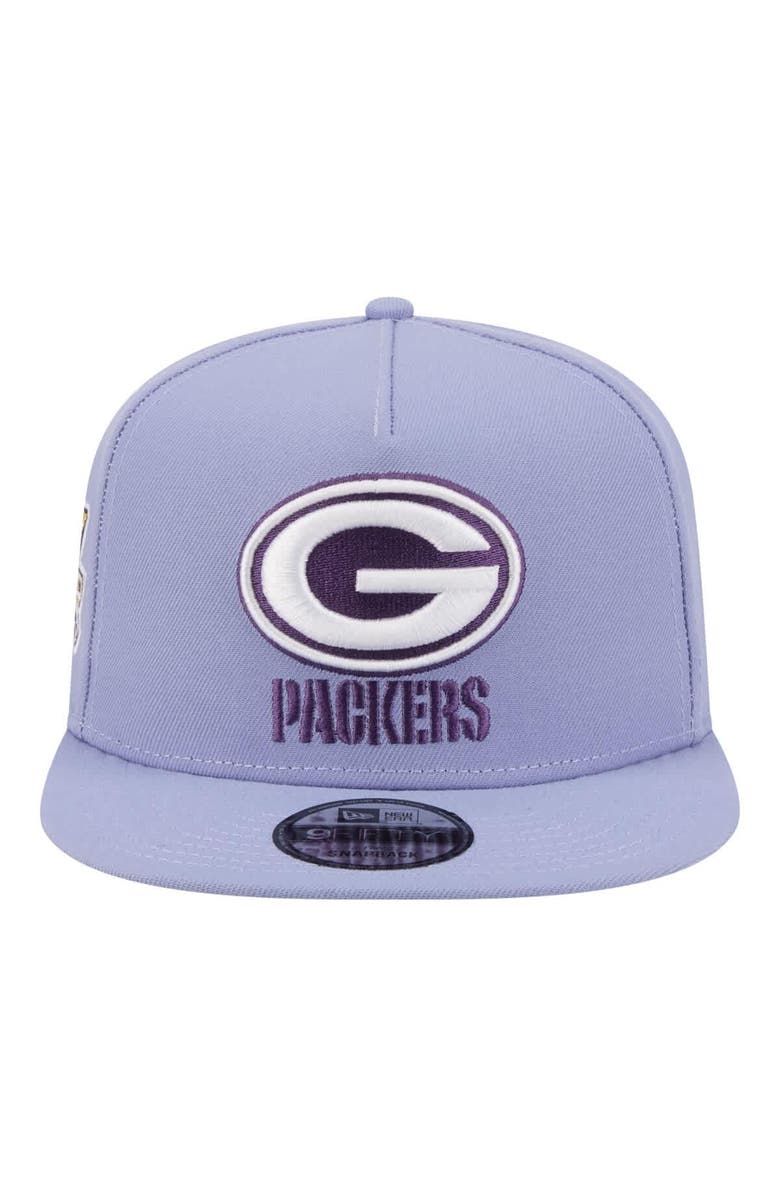New Era Men's New Era Lavender Green Bay Packers Bloom A-Frame 9FIFTY Snapback Hat, Alternate, color, Lavender