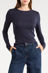 Nordstrom Everyday Stretch Pima Cotton Ribbed T-Shirt