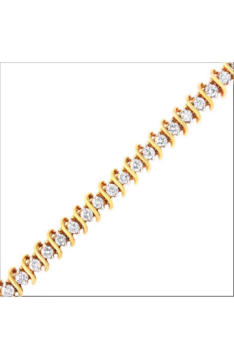 Haus of Brilliance AGS Certified 18K Gold 5.0 Cttw "S" Link Diamond Tennis Bracelet, Alternate, color, Yellow