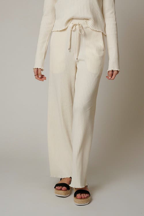 Leisure Lab Cotton Rib Pant In Ivory