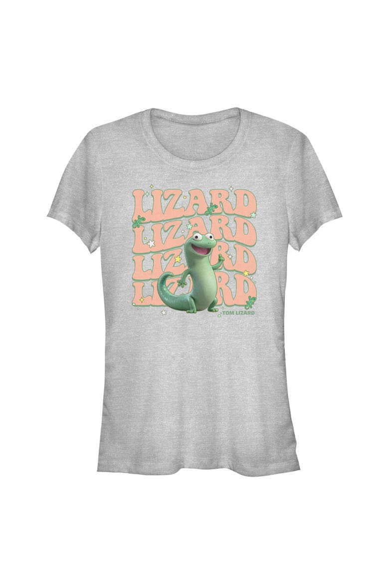Junior's Hoppers Tom Lizard Colorful Star  Graphic T-Shirt, Main, color, Athletic Heather