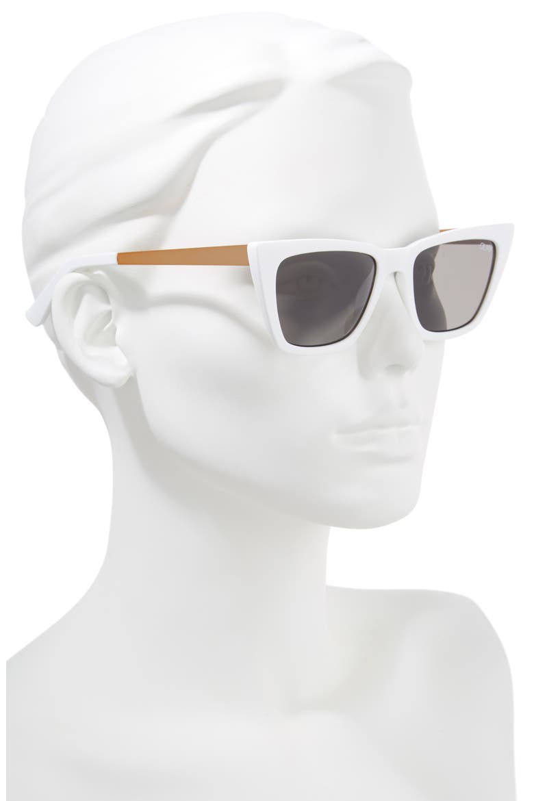 Don't At Me 48mm Cat Eye Sunglasses, Alternate, color, WHITE/ SMOKE