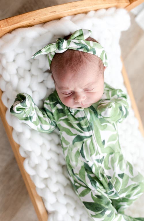 L'ovedbaby Organic Cotton Zip Footie In Green