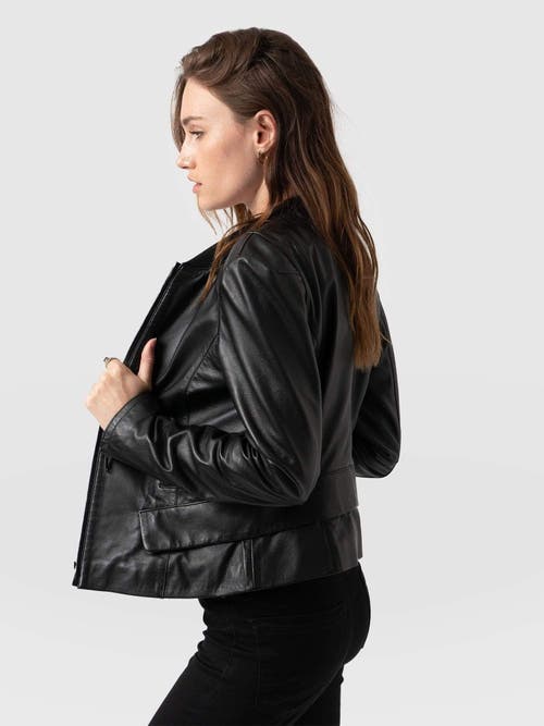 Saint And Sofia Saint + Sofia Blane Leather Jacket In Black