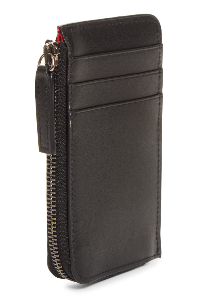 Canopy Zip Leather Card Holder, Alternate, color, BK01 - BLACK