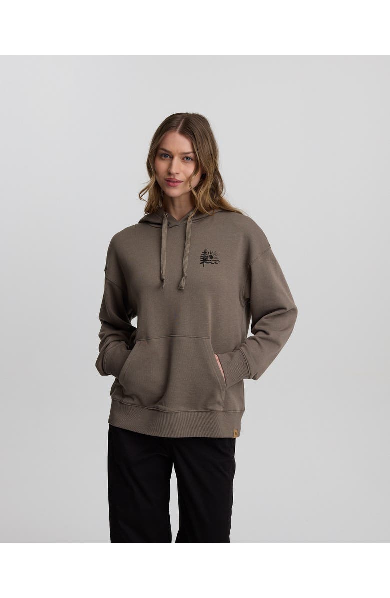 tentree Sunrise Relaxed Hoodie, Main, color, Clay/Meteorite Black
