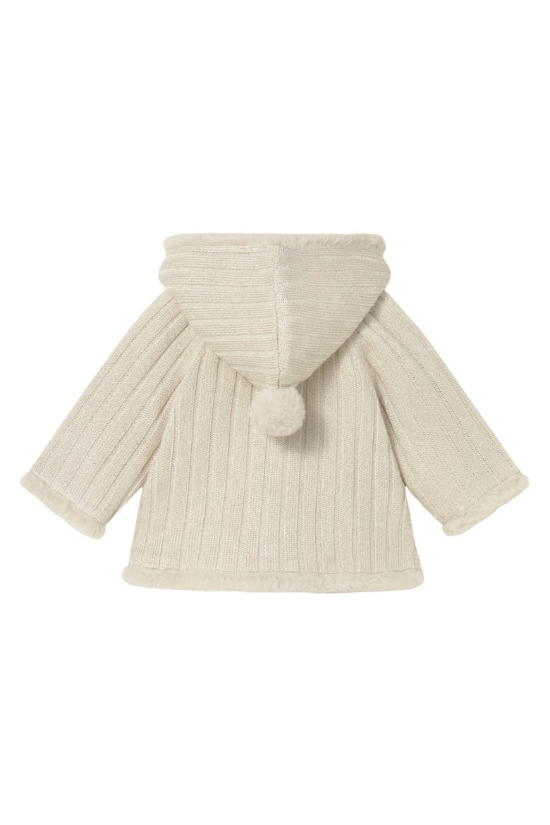 Knit Jacket with Faux Fur, Alternate, color, Beige