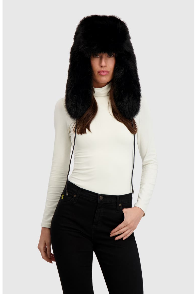 Fur-Free Fox (Faux Fur) Trapper Hat, Main, color, BLACK