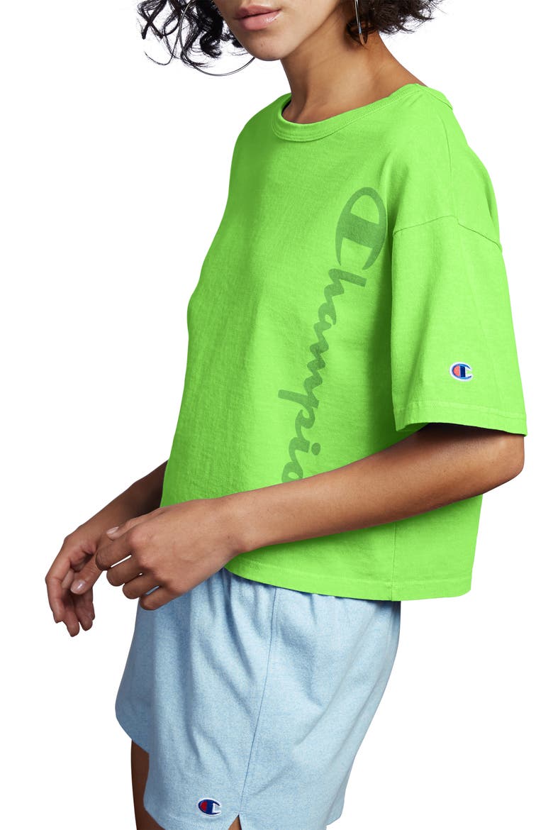 Garment Dye Crop Tee, Alternate, color, GREEN CONFECTION