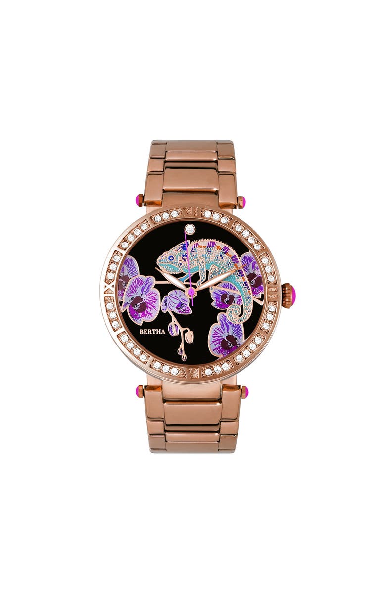 BERTHA Camilla Mother-Of-Pearl Bracelet Watch, Main, color, Rose Gold