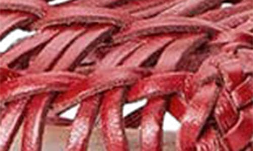 Staud Caspian Woven Slide Sandal In Ruby