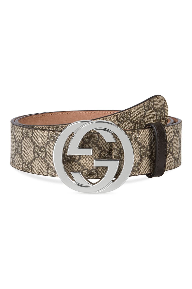 Logo Buckle Belt, Main, color, BROWN