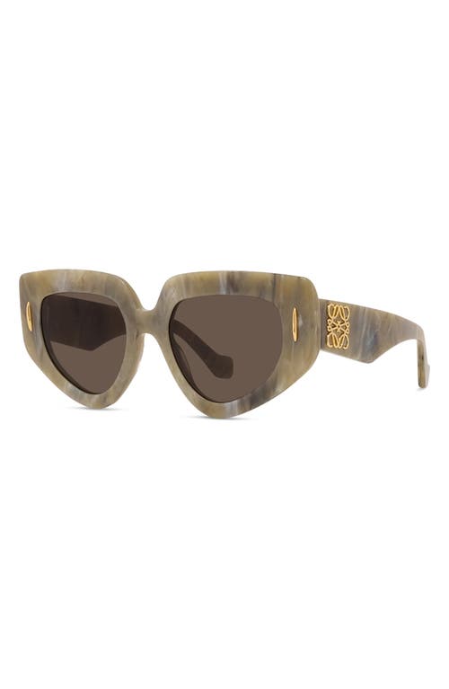 Loewe Anagram 51mm Geometric Sunglasses In Brown