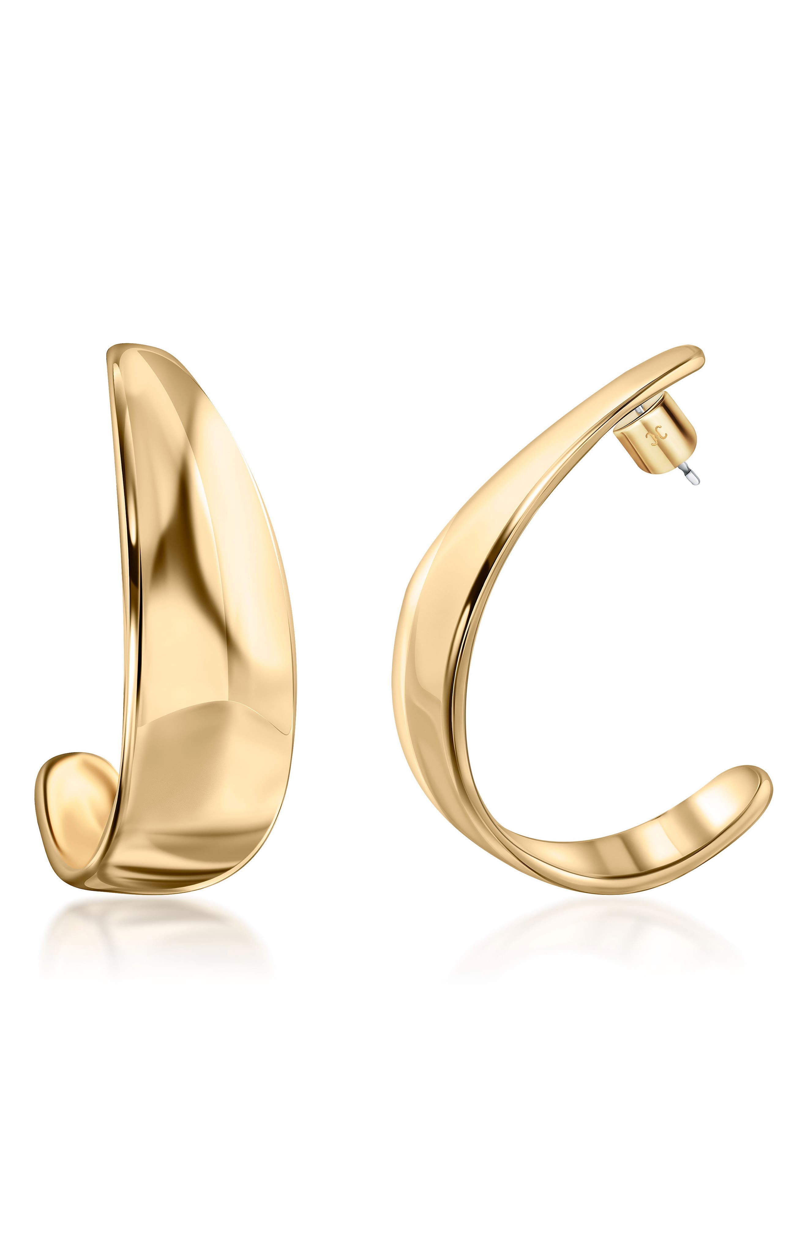 CHRISTINA CARUSO Petal Hoop Earrings in 14K Gold 