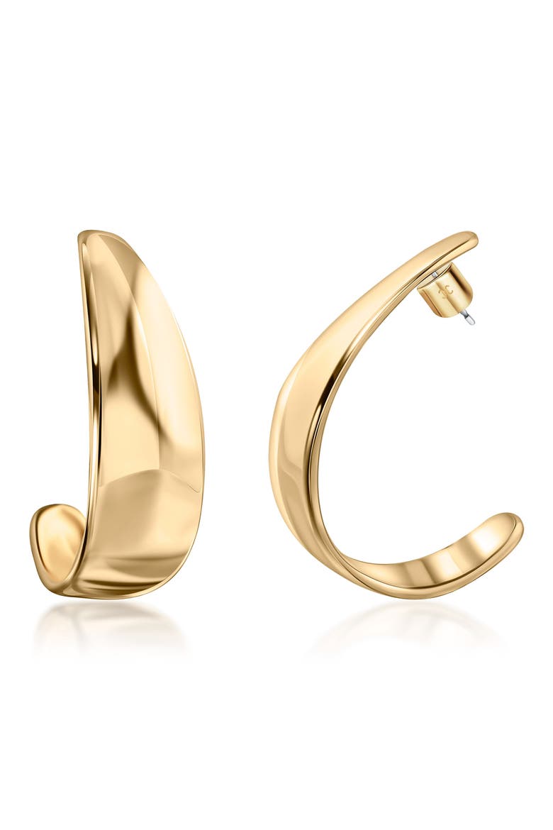Petal Hoop Earrings, Main, color, 14K GOLD