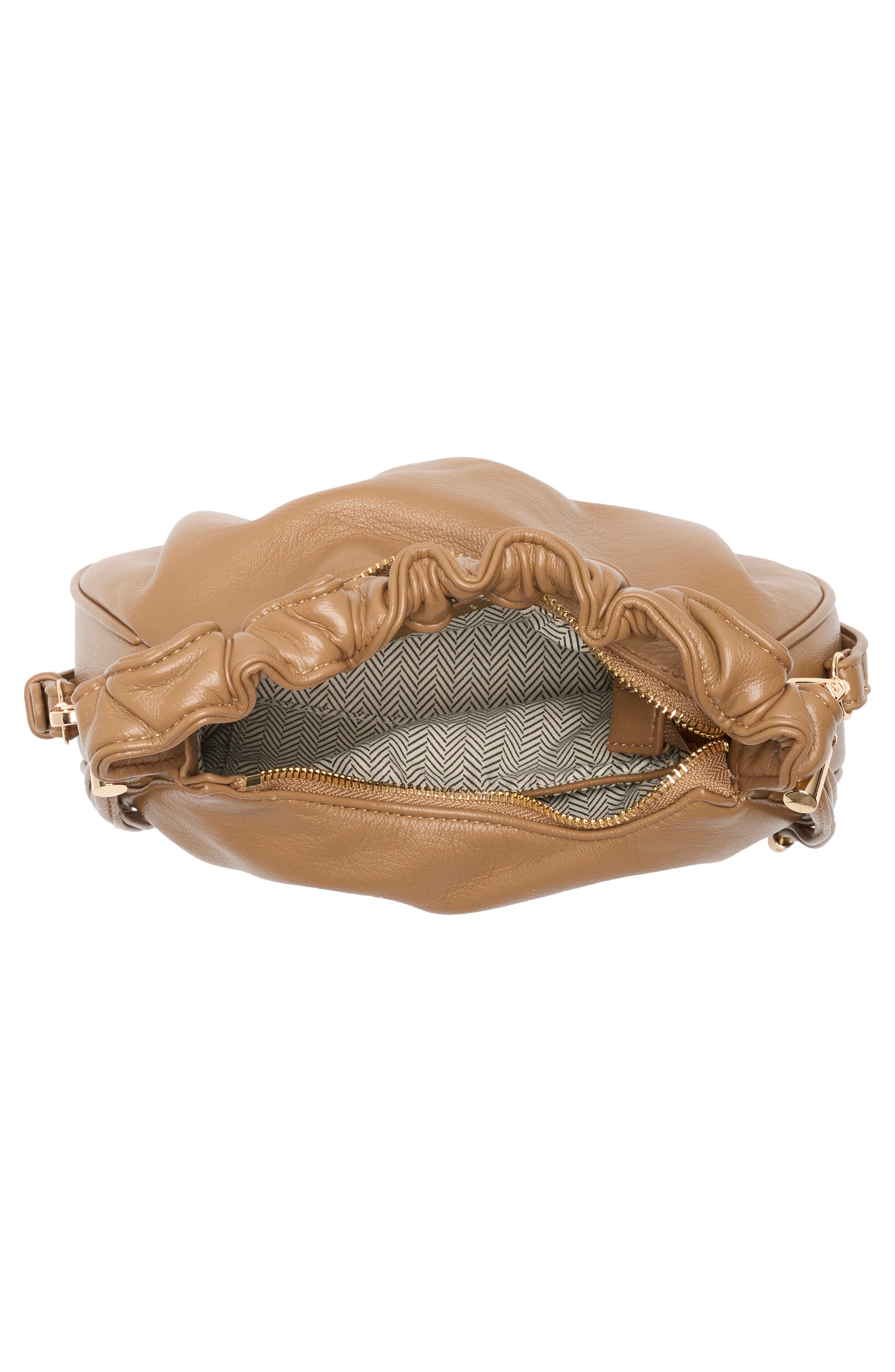 Scrunched Handle Crossbody Bag, Alternate, color, CAMEL