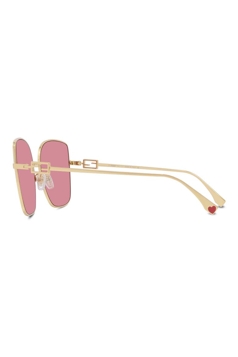 59mm Square Sunglasses, Alternate, color, SHINY ENDURA GOLD / BORDEAUX