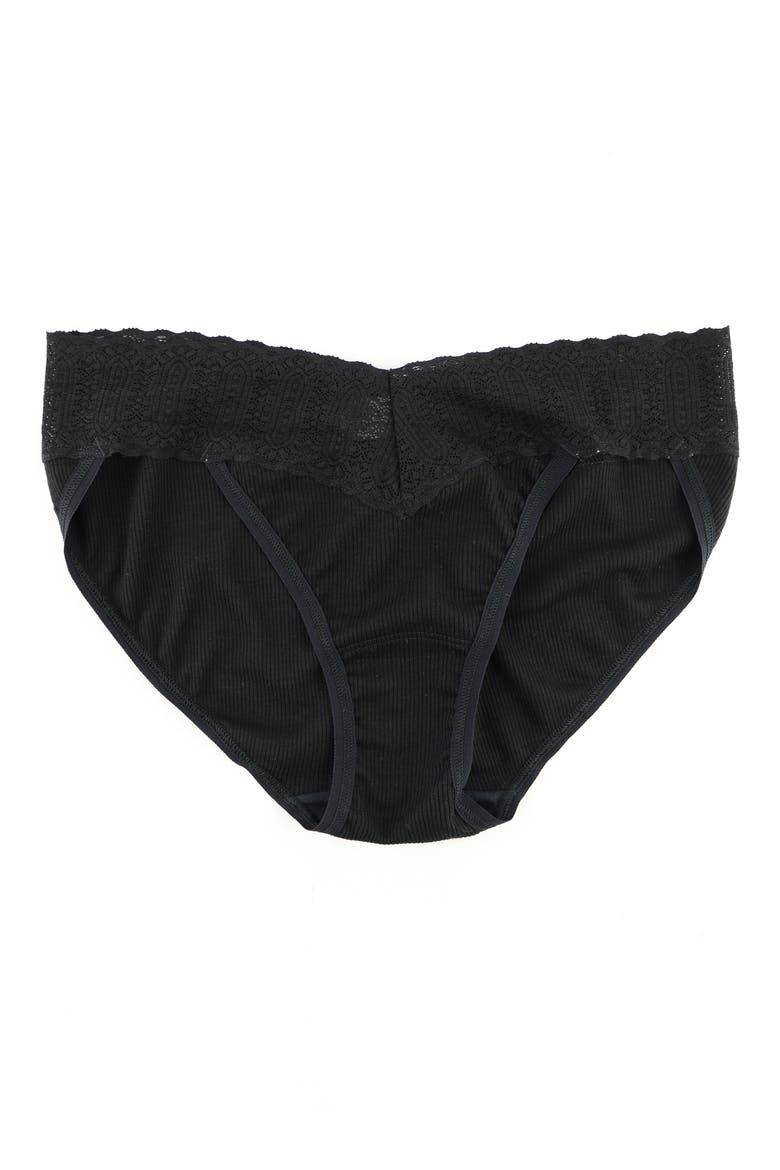 Floral Print Retro Lace Bikini, Alternate, color, BLACK