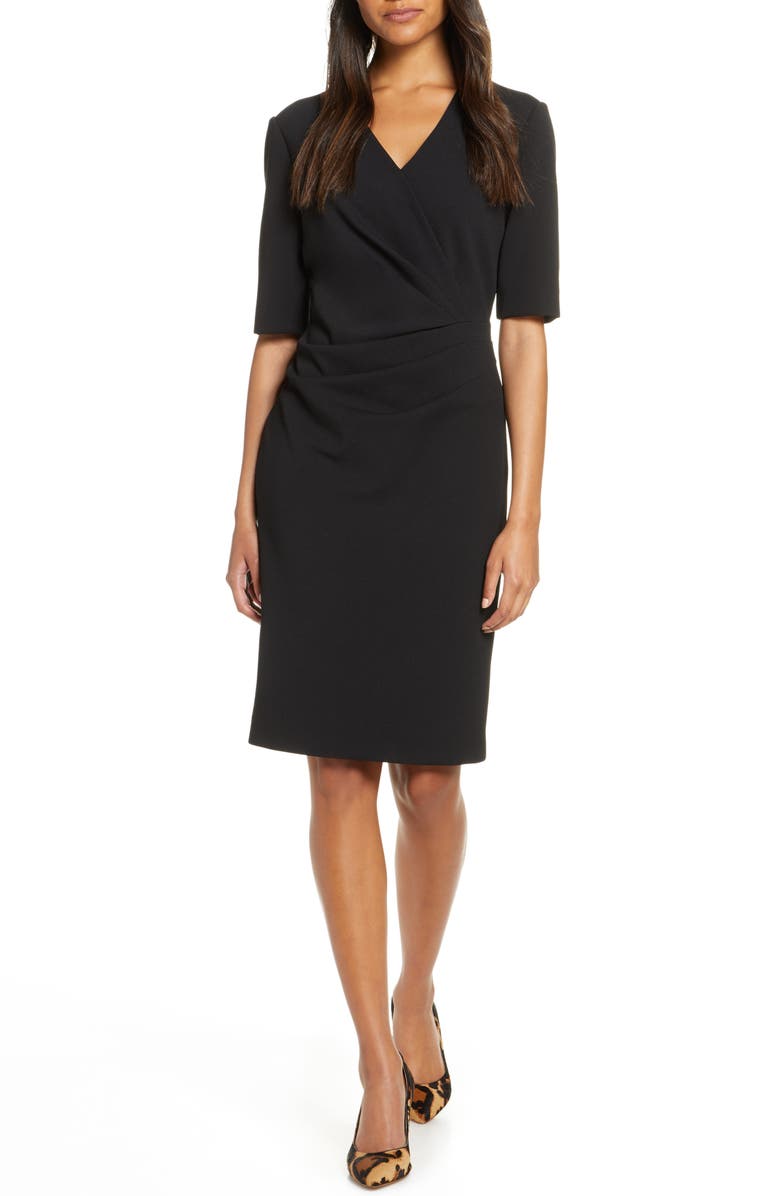 Tahari Pleat Detail Sheath Dress, Main, color, 