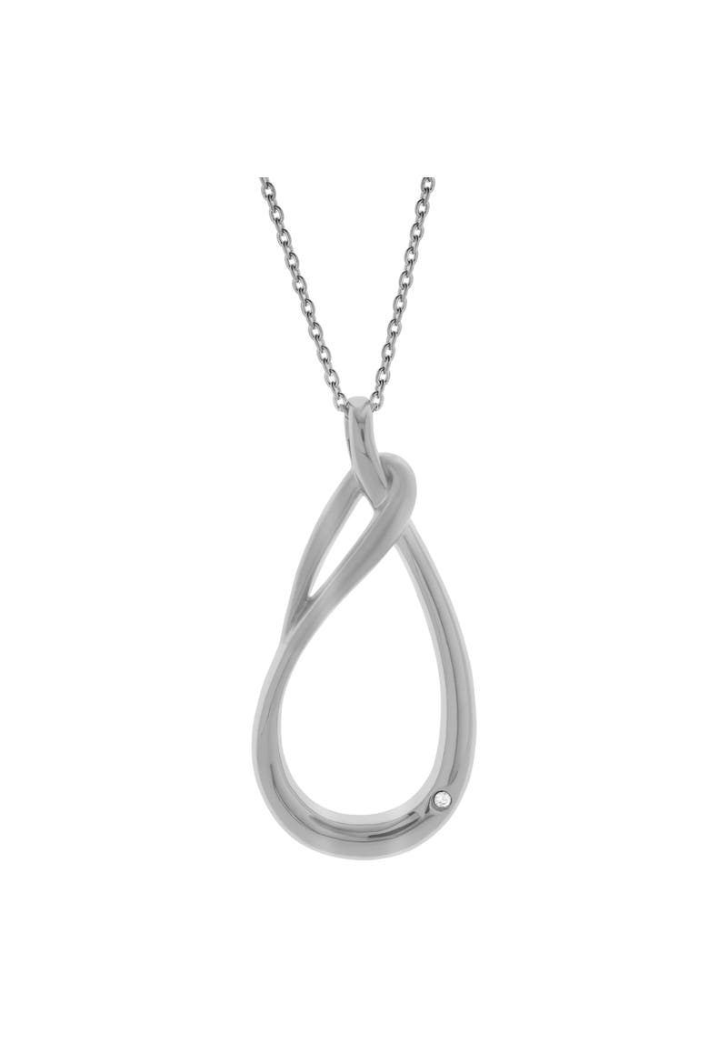 Cirelle Sterling Silver 0.01 Ct Diamond Teardrop Twist Pendant Necklace, Main, color, 925 Sterling Silver