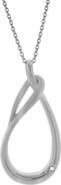 LuvMyJewelry Cirelle Sterling Silver 0.01 Ct Diamond Teardrop Twist Pendant Necklace