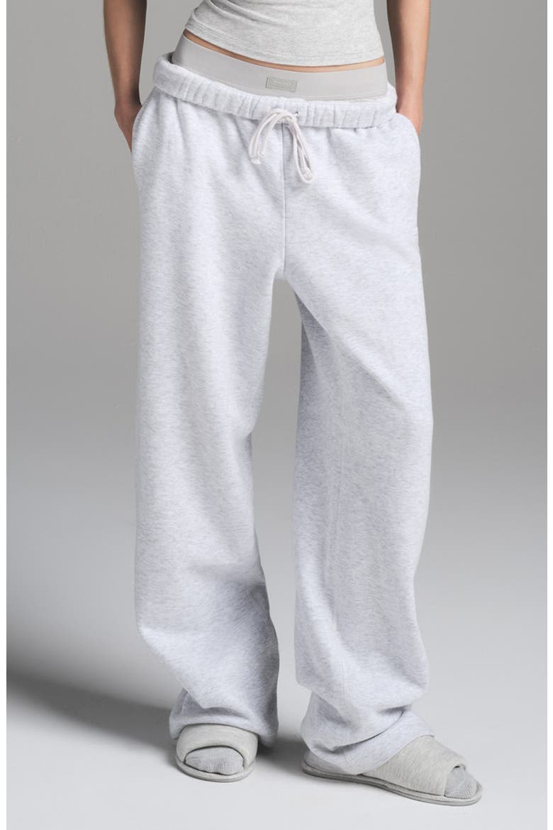 Cotton Fleece Blend Classic Straight Leg Pants, Main, color, LIGHT HEATHER GREY