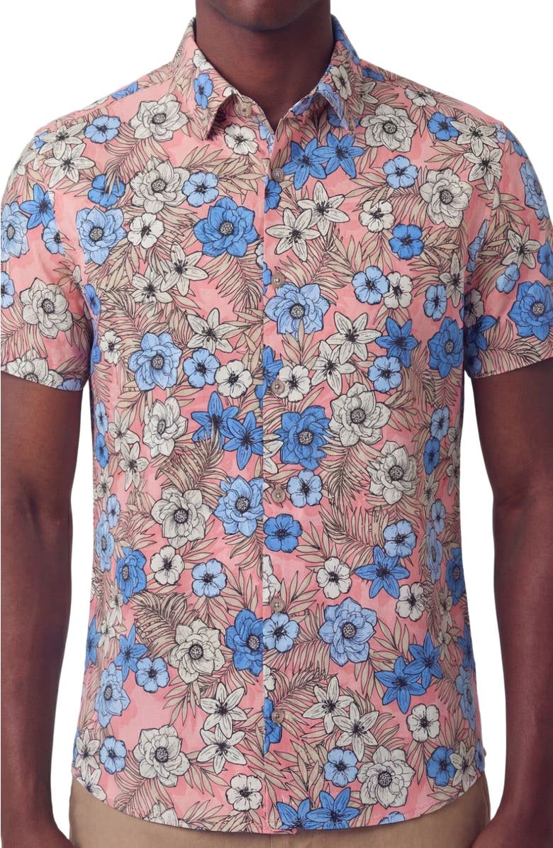 Lords of Harlech Tropical Mix Mens Knit Shirt, Alternate, color, Tropical Mix Coral
