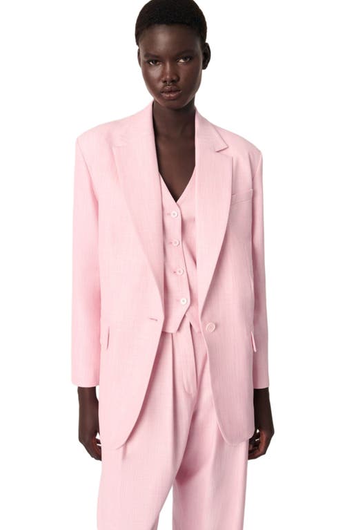 Maje Womens Roses Regular-fit Single-breasted Stretch-woven Blazer In Pink