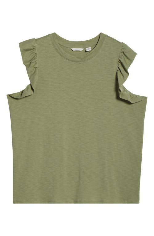 Caslonr Caslon(r) Ruffle Sleeve Top In Brown