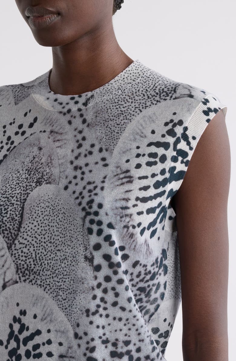 Dries Van Noten Tamara Leopard Orchid Sleeveless Cotton Blend Sweater, Alternate, color, 