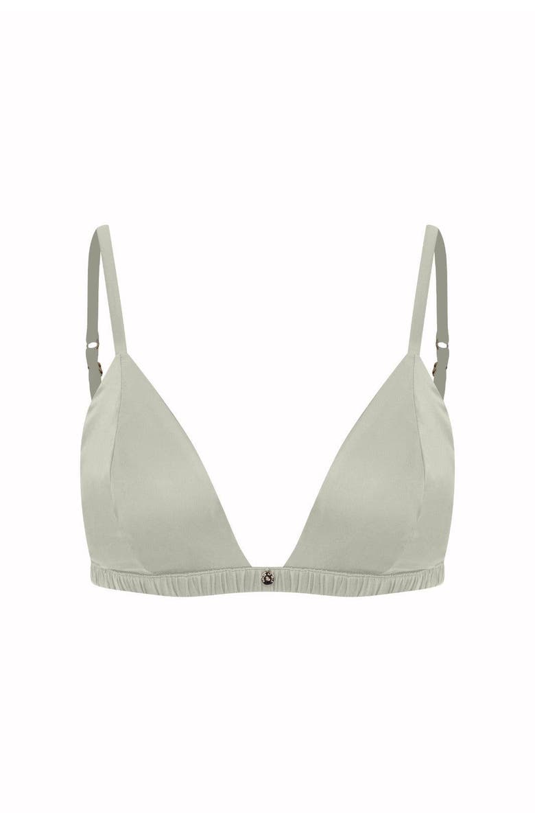House Of Silk Silk Triangle Bra, Main, color, Mint