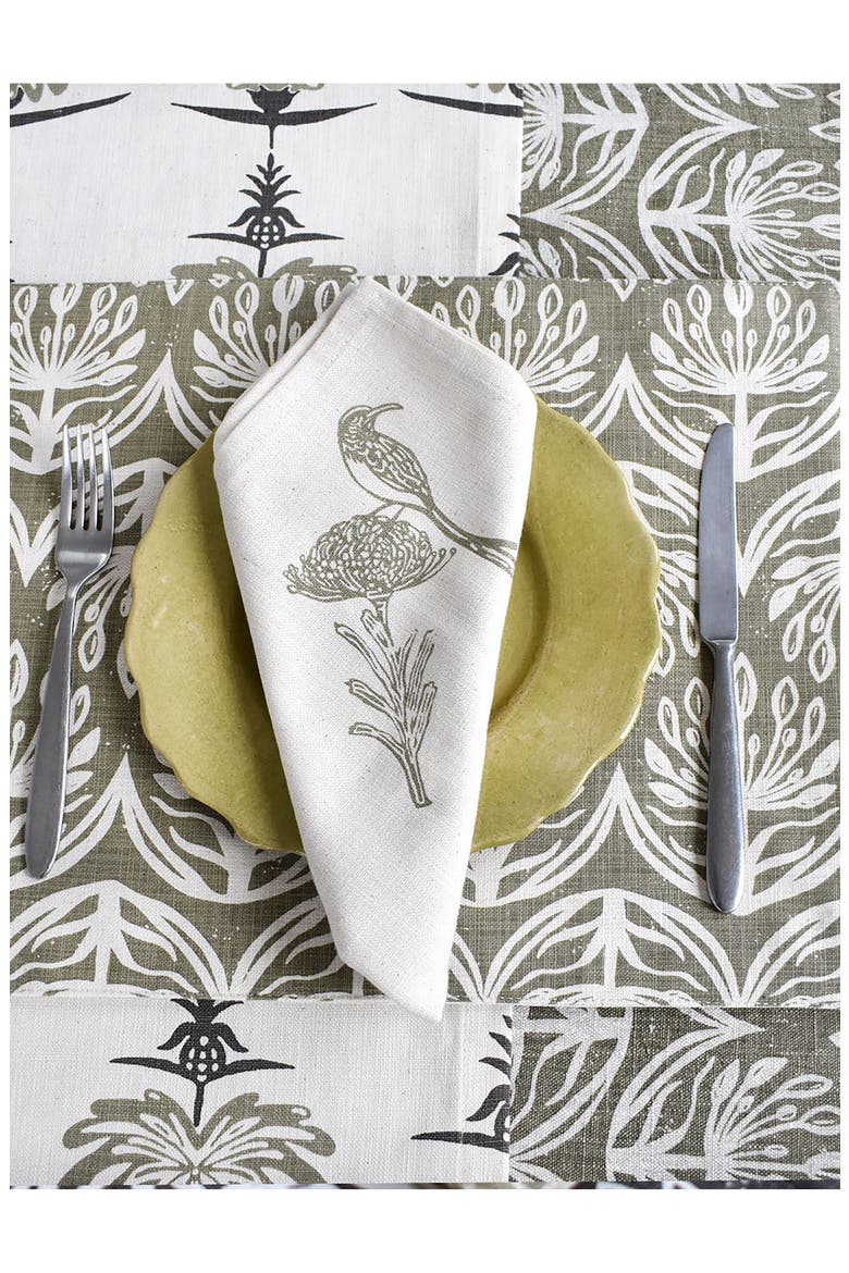 Botanical Set of 4 Placemats, Alternate, color, SAGE